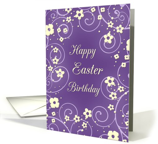 Happy Easter Birthday - Purple & Yellow Flowers card (775716)