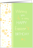 Happy Easter Birthday - Colorful Flowers card