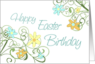 Happy Easter Birthday - Spring Flowers card