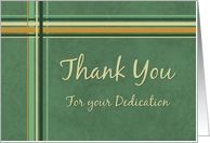 Thank You for Volunteering - Green Stripes card