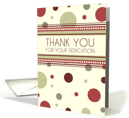 Thank You for Volunteering - Red & Beige Dots card (775831)