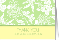 Thank You for Volunteering - Green & Yellow Flowers card
