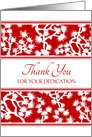 Thank You Volunteer - Red and White Floral card