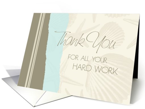Happy Administrative Professionals Day - Blue & Beige Seashells card