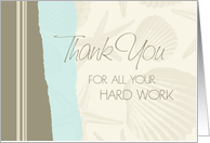 Thank You for Volunteering - Blue & Beige Seashells card