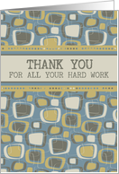Thank You for Volunteering - Blue Retro card