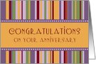 Happy Employment Anniversary - Colorful Stripes card