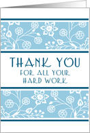Teacher Appreciation Day - Blue & White Floral card