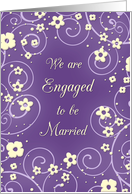 Engagement Announcement - Purple & Yellow Flowers card