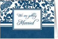 Engagement Announcement - Blue & White Floral card