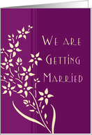 Engagement Announcement - Plum & Yellow Flowers card