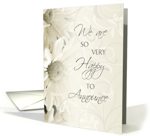 Daughter Engagement Announcement - White Flowers card (776379)