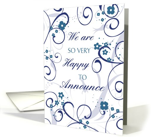 Son Engagement Announcement - Blue Floral card (776413)