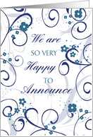 Engagement Announcement - Blue Floral card