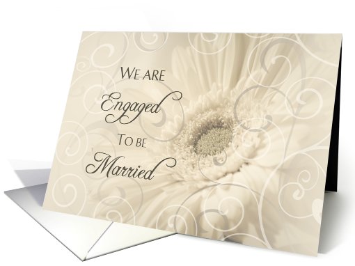Engagement Announcement - Flowers & Swirls card (776993)