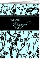 Engagement Announcement - Black & Turquoise Floral card