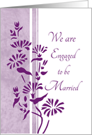 Engagement Announcement - White & Purple Flowers card
