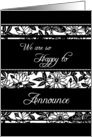 Daughter Engagement Announcement - Black & White Floral card