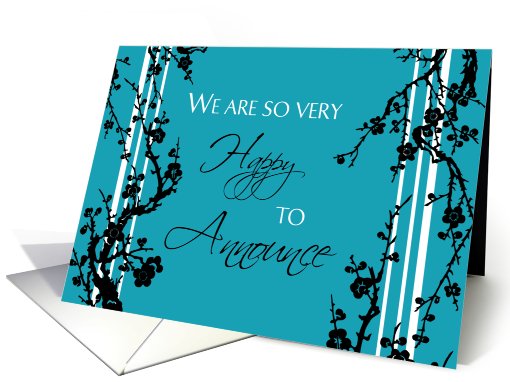 Daughter Engagement Announcement - Black & Turquoise Floral card