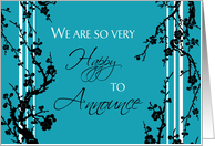 Engagement Announcement - Black & Turquoise Floral card