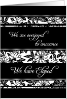 Elopement Announcement - Black & White Floral card