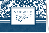 Elopement Announcement - Blue & White Floral card