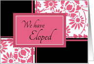 Elopement Announcement - Black & Honeysuckle Floral card