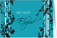 Elopement Announcement - Black & Turquoise Floral card