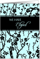 Elopement Announcement - Black & Turquoise Floral card