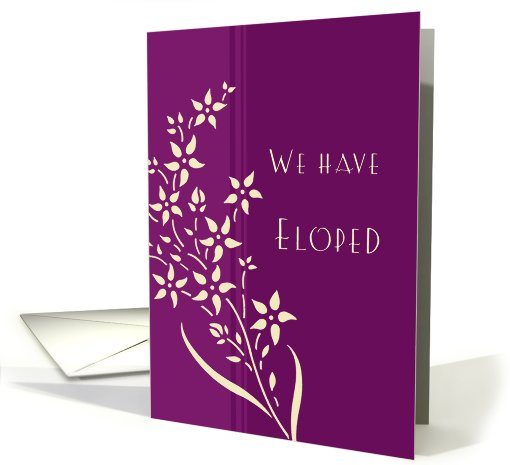 Elopement Announcement - Purple & Yellow Floral card (777821)