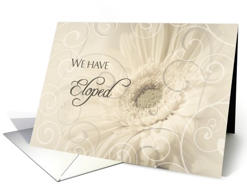 Elopement Announcement - Flowers & Swirls card (778200)