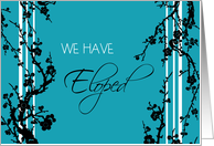 Elopement Party Invitation - Black & Turquoise Floral card