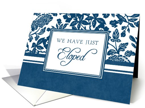 Elopement Party Invitation - Blue & White Floral card (778318)