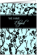 Elopement Party Invitation - Turquoise & Black Floral card