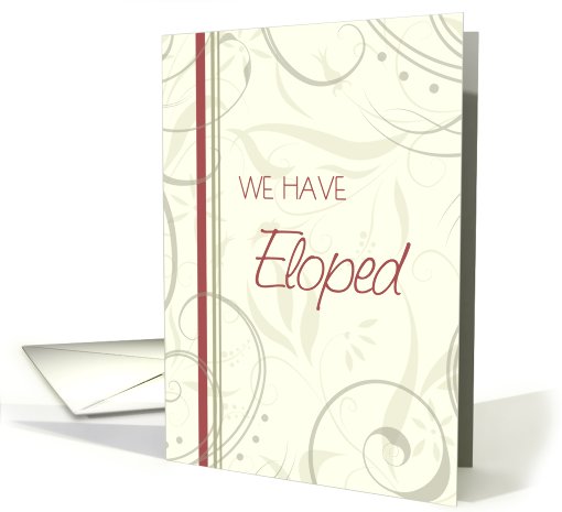 Elopement Party Invitation - Red & Beige Swirls card (778340)