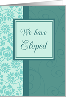 Elopement Party Invitation - Turquoise Floral card