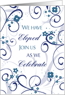 Elopement Party Invitation - White & Blue Flowers card
