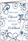 Elopement Party Invitation - White & Blue Flowers card