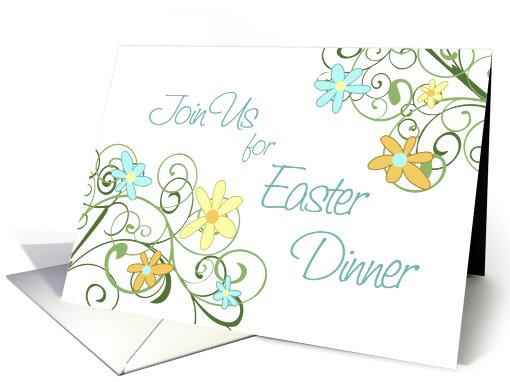 Easter Dinner Invitation - Spring Flowers card (779507)