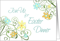 Easter Dinner Invitation - Spring Flowers card