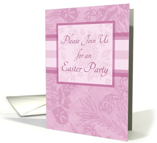 Easter Party Invitation - Pink Floral card (782706)