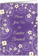 Easter Brunch Invitation - Purple & Yellow Flowers card