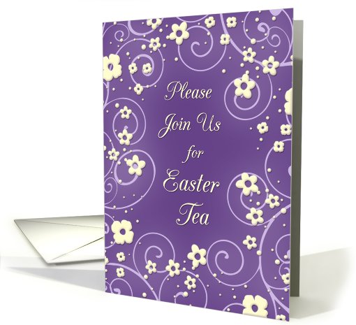 Easter Tea Invitation - Purple & Yellow Flowers card (782772)