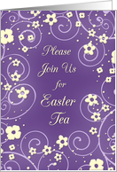 Easter Tea Invitation - Purple & Yellow Flowers card