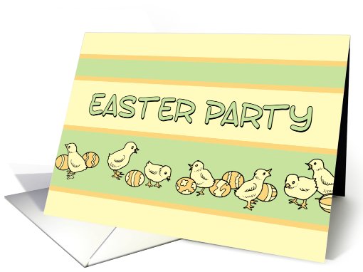 Easter Party Invitation - Yellow Easter Chickens card (782774)