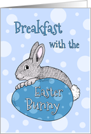 Easter Breakfast with the Easter Bunny Invitation - Blue Easter Bunny card