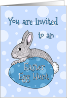 Easter Egg Hunt Party Invitation - Blue Easter Bunny card