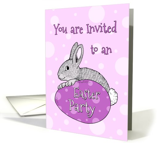 Easter Party Invitation - Pink Easter Bunny card (782908)