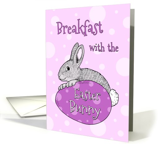 Breakfast with the Easter Bunny Invitation - Pink Easter Bunny card