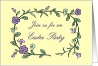 Easter Party Invitation - Yellow & Purple Flowers card